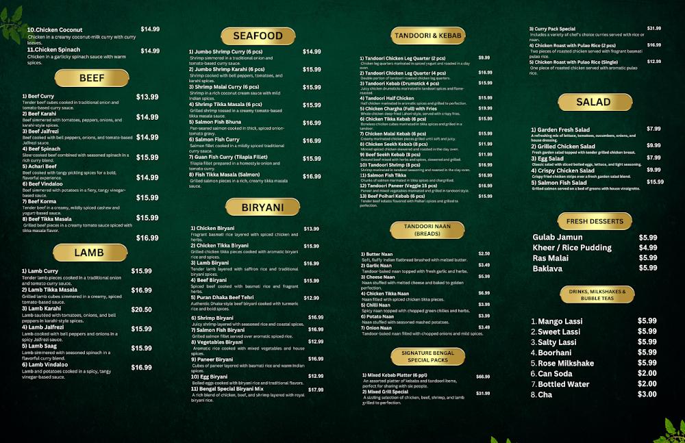 Bengal Grill Curry Delights Menu image 1